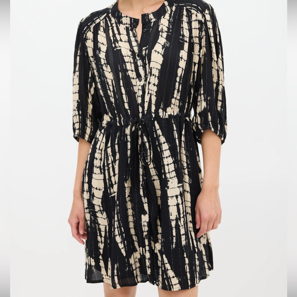 Ba&sh Black & Beige Tie Dye Kenya Mini Dress